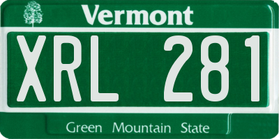 VT license plate XRL281