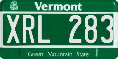 VT license plate XRL283