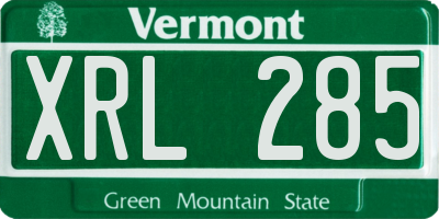VT license plate XRL285