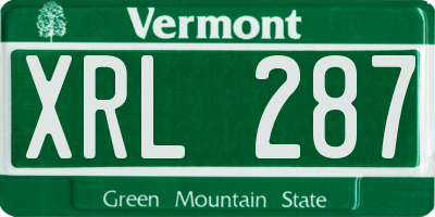 VT license plate XRL287