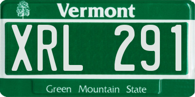 VT license plate XRL291