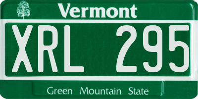 VT license plate XRL295