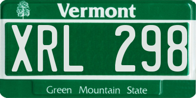 VT license plate XRL298