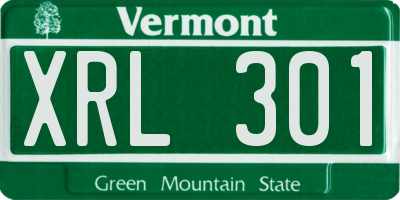 VT license plate XRL301