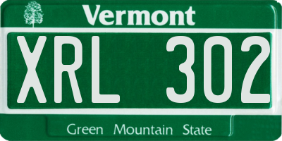 VT license plate XRL302