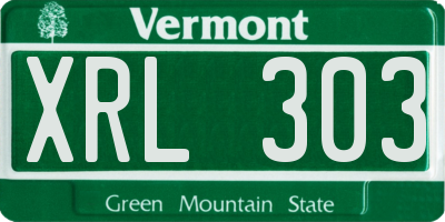VT license plate XRL303