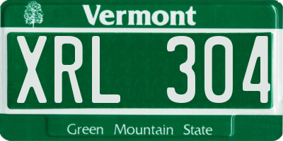 VT license plate XRL304