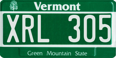 VT license plate XRL305