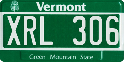 VT license plate XRL306