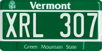 VT license plate XRL307