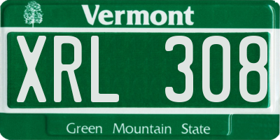 VT license plate XRL308