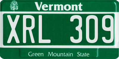 VT license plate XRL309