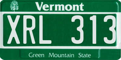 VT license plate XRL313
