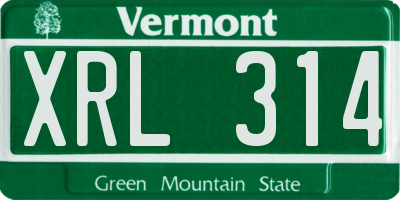 VT license plate XRL314