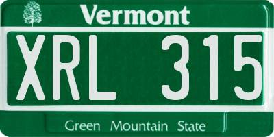 VT license plate XRL315