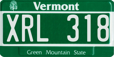 VT license plate XRL318