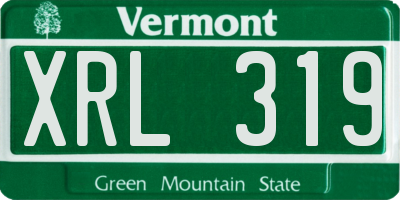 VT license plate XRL319