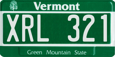 VT license plate XRL321