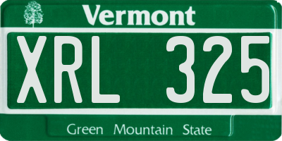 VT license plate XRL325