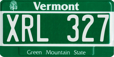 VT license plate XRL327