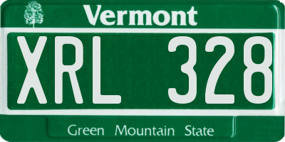 VT license plate XRL328