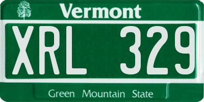VT license plate XRL329