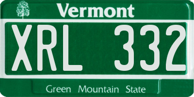 VT license plate XRL332