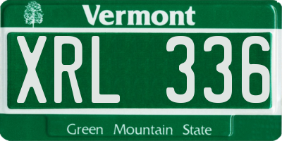 VT license plate XRL336