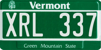 VT license plate XRL337