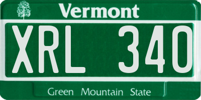 VT license plate XRL340