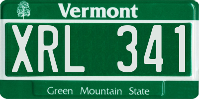 VT license plate XRL341