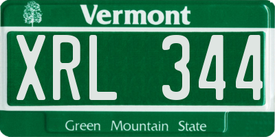 VT license plate XRL344