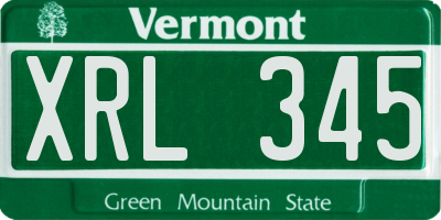 VT license plate XRL345