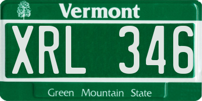 VT license plate XRL346