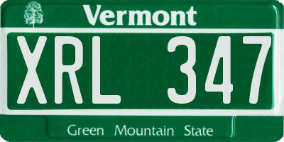 VT license plate XRL347
