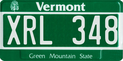 VT license plate XRL348