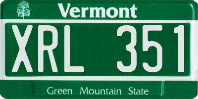 VT license plate XRL351