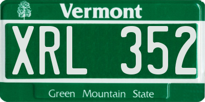 VT license plate XRL352