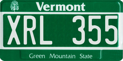 VT license plate XRL355