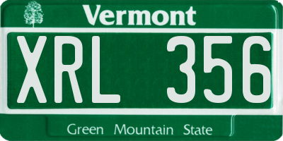 VT license plate XRL356