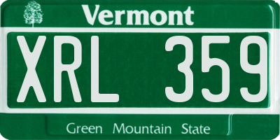 VT license plate XRL359