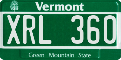 VT license plate XRL360