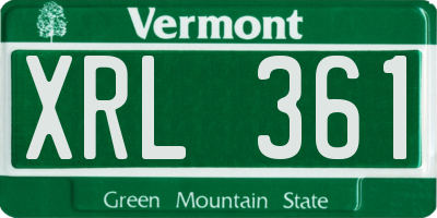 VT license plate XRL361