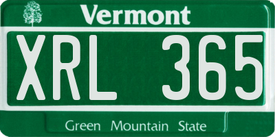 VT license plate XRL365