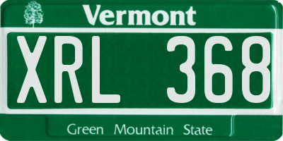 VT license plate XRL368