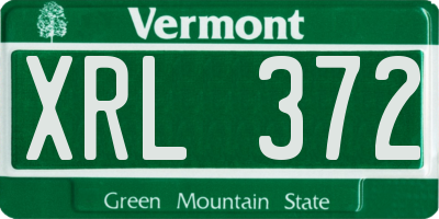 VT license plate XRL372