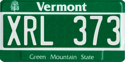 VT license plate XRL373