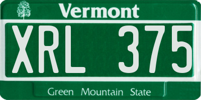 VT license plate XRL375