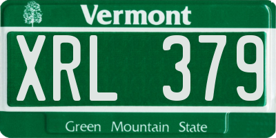 VT license plate XRL379