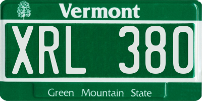 VT license plate XRL380